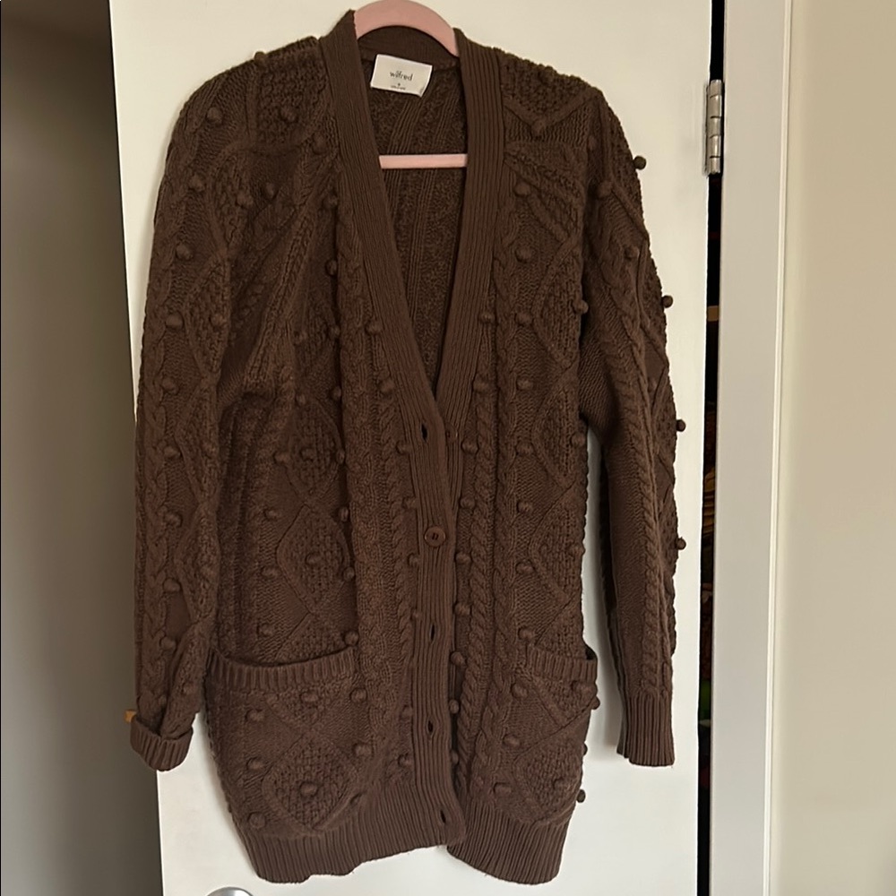 Aritzia Wilfred brown cardigan